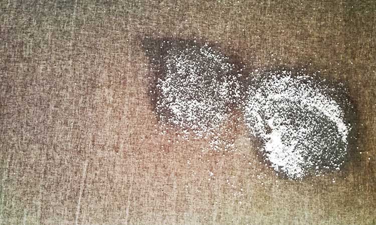 Salt on couch water stains