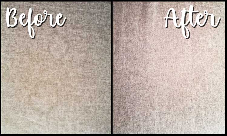 Before - after water stains on Sofa